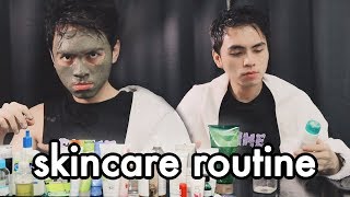 Skincare Routine Cowok Malam  KULIT BERJERAWAT SENSITIF BERMINYAK Azab  PRAKTEK [upl. by Atteuqram38]