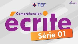 TEF  Compréhension écrite  Série 01  2024 [upl. by Lytsirhc549]