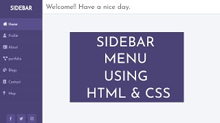 How to Create the Side Navigation Bar Using HTML and CSS  Vertical Navigation Bar [upl. by Karon]