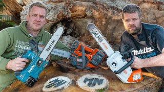 PRO Battery Top Handle Chainsaws STIHL MSA220T vs Husqvarna T540iXP vs Makita UC003G [upl. by Valonia]