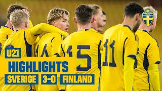 Highlights U21  Sverige – Finland 30  Vinst i EMkvalgenrepet [upl. by Scherle]