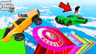 FRANKLIN TRIED IMPOSSIBLE COLOURFUL TOWER MEGA RAMP PARKOUR CHALLENGE IN GTA 5  SHINCHAN and CHOP [upl. by Aelber]