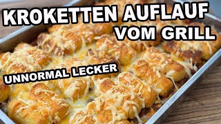 Kroketten Auflauf vom Grill super einfach richtig Lecker  The BBQ BEAR [upl. by Omer]