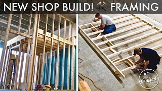 Building My Shop  Wood Stud Wall Framing Door and Corner Framing [upl. by Bathesda]