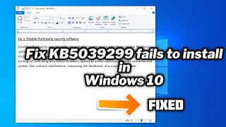 FIXED KB5039299 fails to install in Windows 10  2024 [upl. by Felipe]