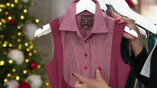 Kathleen Kirkwood DictraEase Chambray Shirttail Top on QVC [upl. by Iak172]