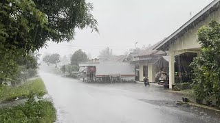 4K Relaxing Walk in the Middle of Heavy Rain  Walk through village lanes in South Indonesia [upl. by Phyl]