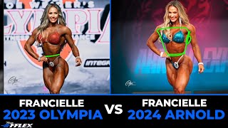 Francielle 2023 OLYMPIA vs Francielle 2024 ARNOLD CLASSIC  Side by Side Physique Comparison [upl. by Moia]