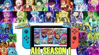 BEYBLADE BURST ALL SEASON 1 BLADERS  BEYBLADE GAMEPLAY BATTLE ZERO Nintendo Switch ベイブレードバースト バトルゼロ [upl. by Ewer]