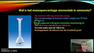 Titratie bepaling massapercentage ammoniak in ammonia [upl. by Kristy]