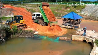 Amazing techniques SHANTUI DH17C3 2023 dozer pushing dirt building new road processing connection [upl. by Chemaram]