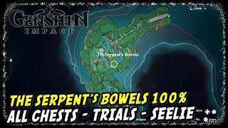 Enkanomiya The Serpents Bowels All Treasure Chests Seelie amp Time Trial Challenges  Genshin Impact [upl. by Yentihw]