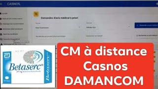 comment envoyer un contrôle médical à distance CASNOS à travers DAMANCOM Exemple BETASERC [upl. by Rai915]