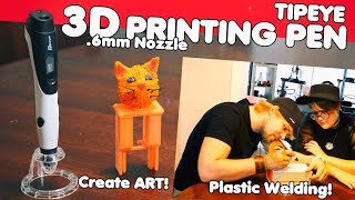 DRAW A 3D CAT Tipeye  HOW TO USE A 3D PRINTING PEN [upl. by Elyad]