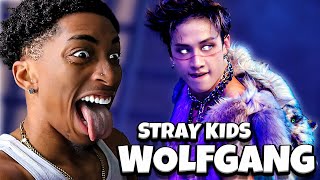 Bang Chan STRIPS on Stage Stray Kids Wolfgang Kingdom Performance 🔥 🐺  Reaction [upl. by Ekyt]