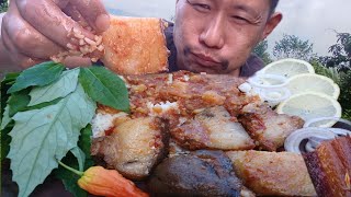 EAT SMOKED PORK COOK WITH POTATOES AND AXONE NEW STYLE COOKING RECIPE NagaColls84 [upl. by Nylaras]