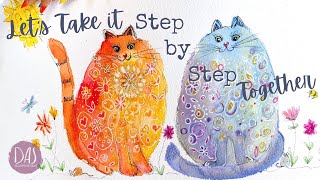 BREAK all the RULES and paint these EASY BEGINNERS’ cats project  YOU’LL love doing this one [upl. by Gyatt400]