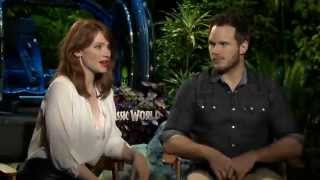 EXCLUSIVE Jurassic World Stars Chris Pratt amp Bryce Dallas Howard Share Their Favorite Movie Quotes [upl. by Ahsener]