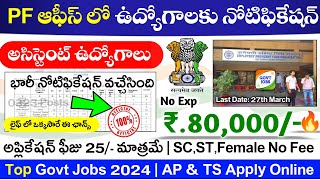 PF ఆఫీస్ లో ఉద్యోగాలకు భారీ నోటిఫికేషన్  EPFO PA Recruitment 2024  Government Jobs 2024 JobSearch [upl. by Inalaeham]