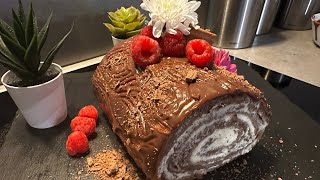 How to make a Yule Log Cake  Bûche de Noël  Log Cake Recipe for any Festival [upl. by Tryck]