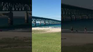 Mackinaw City Michigan Lakefront With Mackinac Bridge To UP [upl. by Domela125]