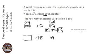 Percentages Reverse Percentages Grade 5  OnMaths GCSE Maths Revision [upl. by Raynah]