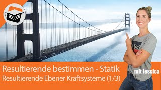 Resultierende bestimmen  Statik  Resultierende ebener Kraftsysteme 13  Einfach gut erklärt [upl. by Ollopa312]