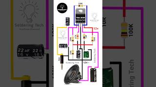 TDA 2030 ic amplifier  12V amplifier shorts viral diy [upl. by Ahsenauq]