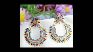 Multicolor oxidised earrings design  new oxidised earrings 2024 [upl. by Thacker]