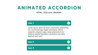 Create a simple Accordion effect using jQuery [upl. by Annahsar870]