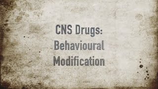 CNS Drugs Behaviour Modification VETERINARY TECHNICIAN EDUCATION [upl. by Patty]