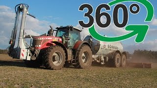 360° Video Massey Ferguson 8670 beim Lohnunternehmen Görries [upl. by Grube464]