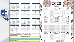 How to Create a Calendar in Microsoft word  How to design Calendar in Ms word  Calendar Templates [upl. by Fleeman]