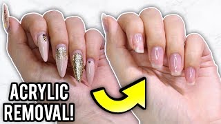 Remove Acrylic Nails At Home Step By Step HowTo Tutorial [upl. by Roderic]