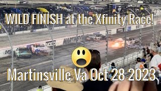 Wild finish NASCAR Xfinity 250 Race Martinsville Speedway in Virginia fall 2023 [upl. by Herschel735]