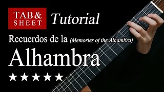 Recuerdos de la Alhambra  Guitar Lesson  TAB [upl. by Landry]