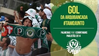 Gol da arquibancada Palmeiras 1 x 1 Corinthians  Paulistão 2014 [upl. by Rockel]