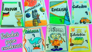 7 IDEAS DE PORTADAS PARA CUADERNOS 📚 Regreso a Clases [upl. by Ainesey]