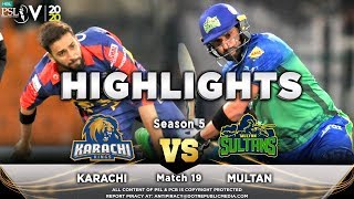 Karachi Kings vs Multan Sultans  Full Match Highlights  Match 19  6 March  HBL PSL 2020 [upl. by Fahy]