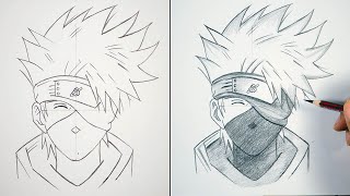 Easy To Draw  How To Draw Kakashi Hatake For Beginners  Naruto Drawing [upl. by Rains]