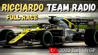 Daniel Ricciardo Team Radio Full Race 2020 Turkish GP Istanbul  Unheard F1 Team Radio [upl. by Kerk]