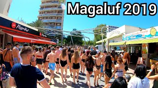 ⁴ᴷ Magaluf walking tour Mallorca Nightlife town 4K hdr 60fps [upl. by Anawait]