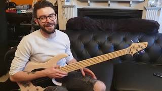 DINGWALL COMBUSTION FANNED FRET 5 STRING BASS DEMO VIDEO BY CHIS GUYATT AT ESSEX RECORDING STUDIOS [upl. by Isnan]