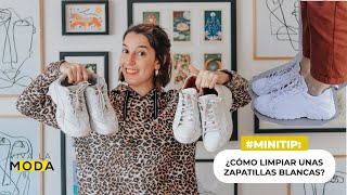 ¿CÓMO LIMPIAR TUS ZAPATILLAS BLANCAS De cuero o de lona [upl. by Selby17]