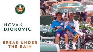 French open in the rain with Novak Djokovic  RolandGarros 2014 [upl. by Llekcor]