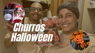 CHURROS  Edição Halloween  Cabeça de abóbora e churros preto [upl. by Supmart409]