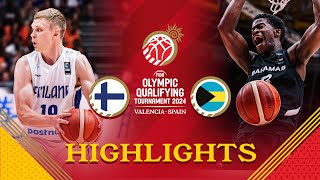 Bahamas 🇧🇸 flying high over Finland 🇫🇮 in Valencia  Highlights  FIBA OQT 2024 Spain [upl. by Hgielac]