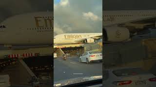 Emirates A380 Over M5 Runway Tunnel emirates sydneyairport m5 thesydneyviews aviation shorts [upl. by Maller233]