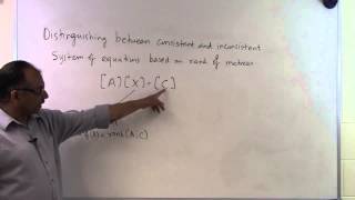 Chapter 0405 Lesson Distinguish Consistent amp Inconsistent Sys of Eqns Based on Rank of Matrices [upl. by Weixel]