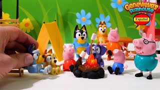 ¡Peppa Pig y Bluey se van de camping ¡Video educativo divertido para niños [upl. by Elades]